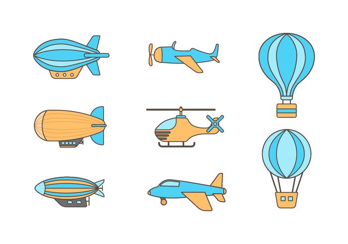 Free Dirigible and Air Transport Vectors