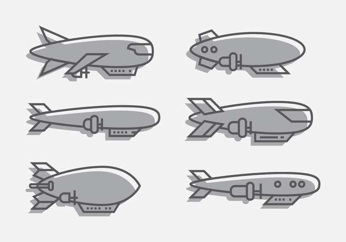 Dirigible Outline Vector