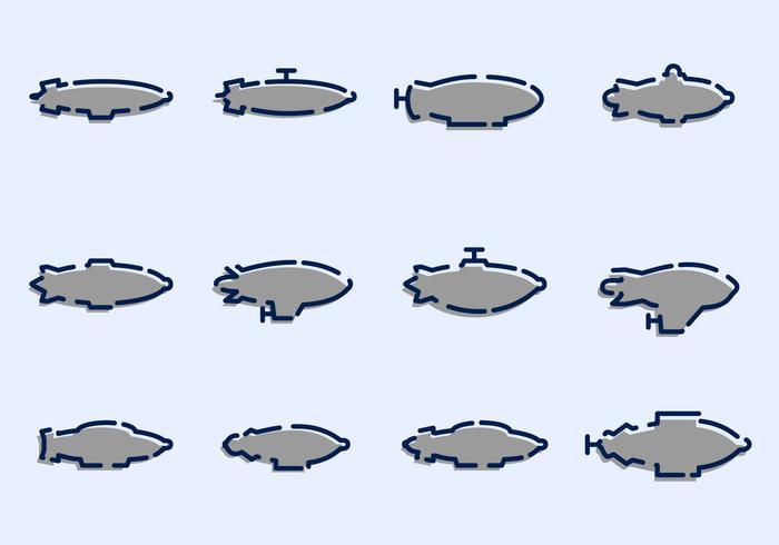 Blimp Silhouettes Pack vector