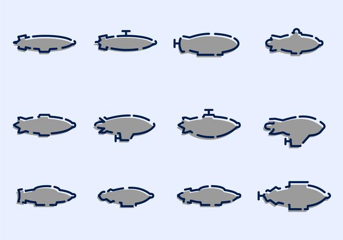 Blimp silhouettes pack vector