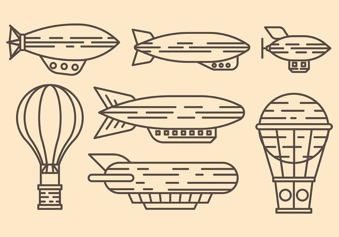 Dirigible iconos vectoriales vector