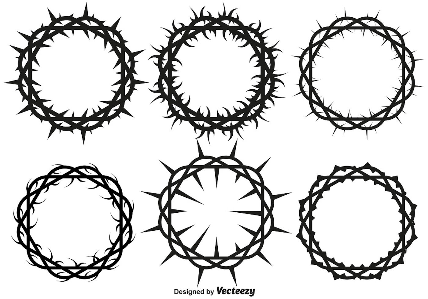 Download Vector Crown Of Thorns Set For Lent And Easter 159448 ...