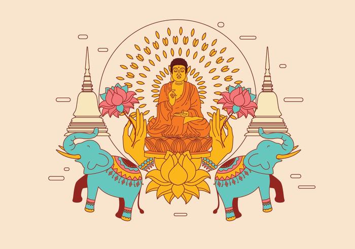 Ornament Buddah Vector