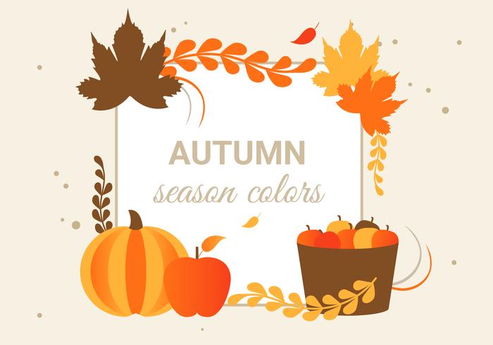 Free Flat Design Vector Autumn Greeting Illustration