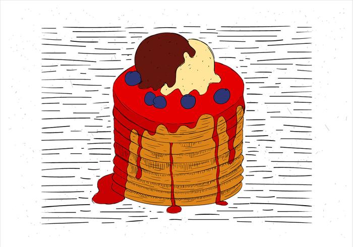 Free Hand Drawn Vector Pancake Illustration