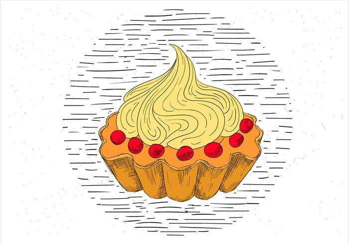 Free Hand Drawn Vector Cake Illustration