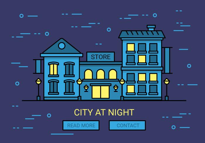 Free Linear Night Cityscape Vector Background