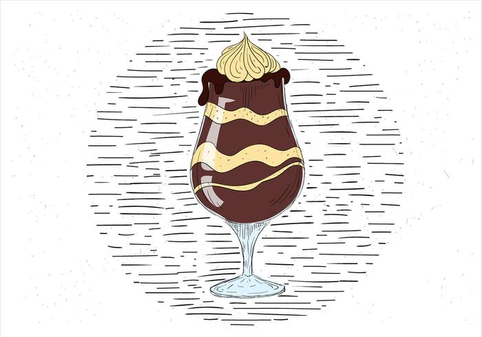 Mano libre dibujado vector taza de helado ilustración