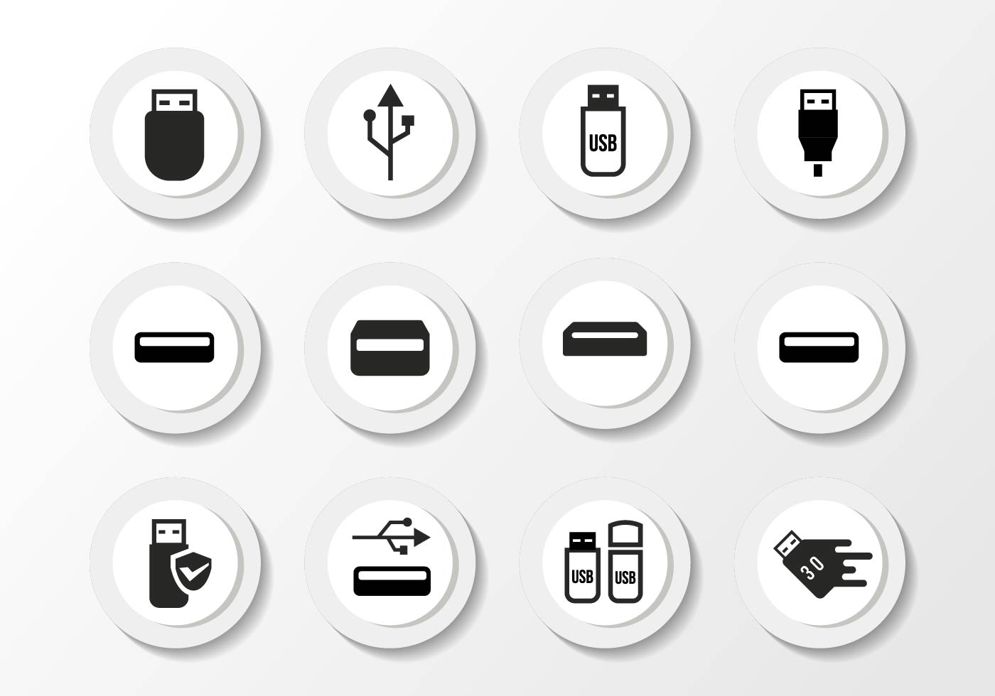 Free Black USB Icons Vector 159559 Vector Art at Vecteezy