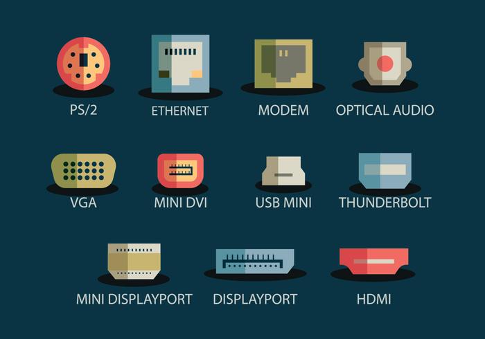 Icono del puerto USB vector