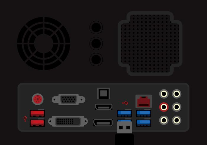 Ejemplo del puerto Usb vector