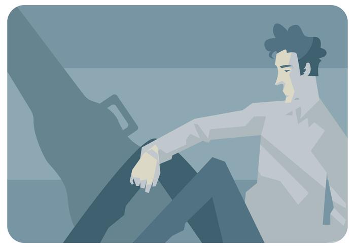 Man And His Guitar Vector