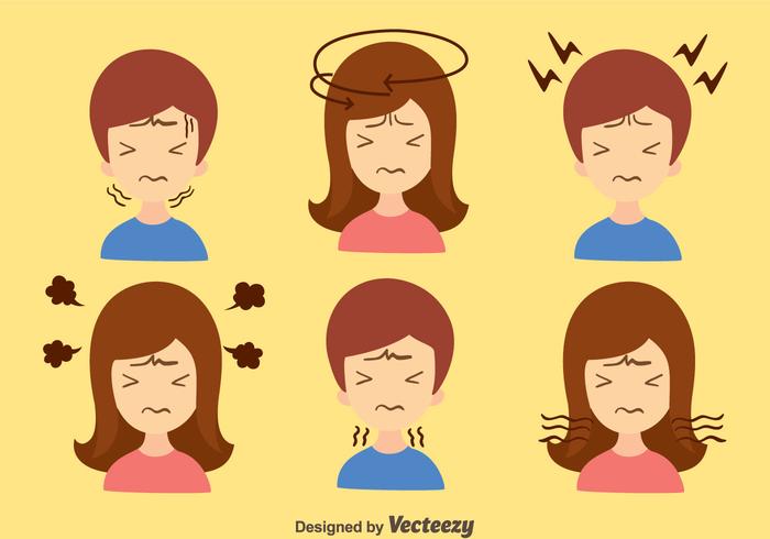 Boy And Girl Headache Vector