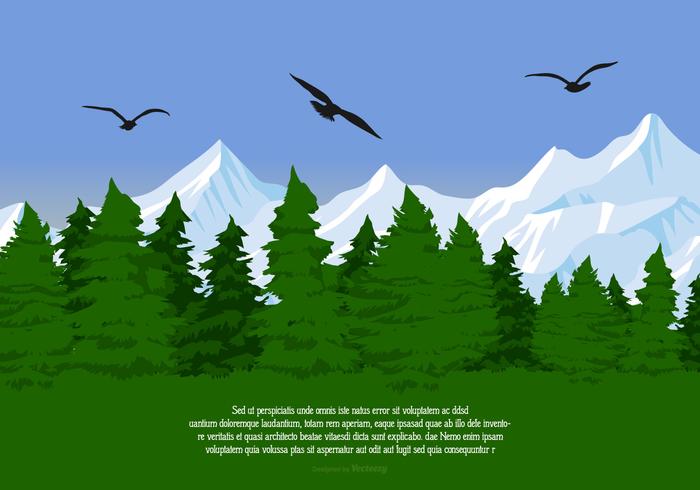 Beautiful Landscape Scene with Albatross Silhouettes Vector