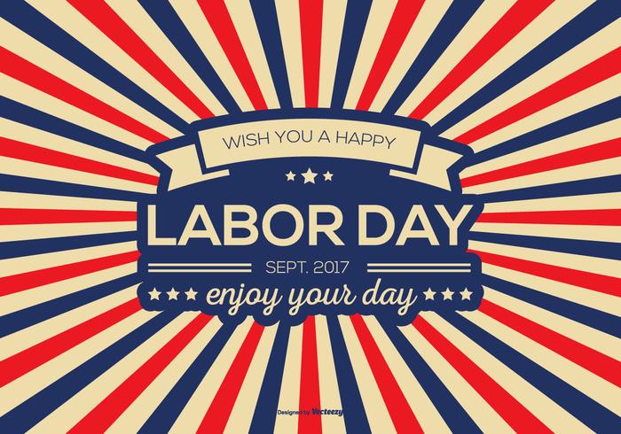 Retro Labor Day Vector Background 