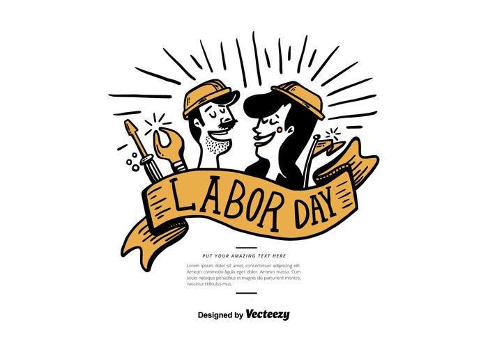 Labor Day Hand Drawn Vector