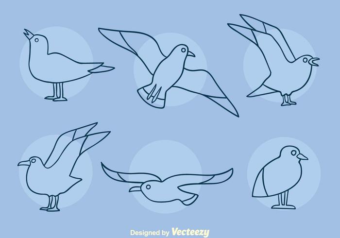 Albatross Line Icons Vector