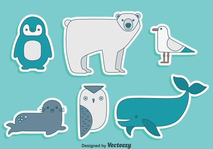 Polar Animal Collection Vector