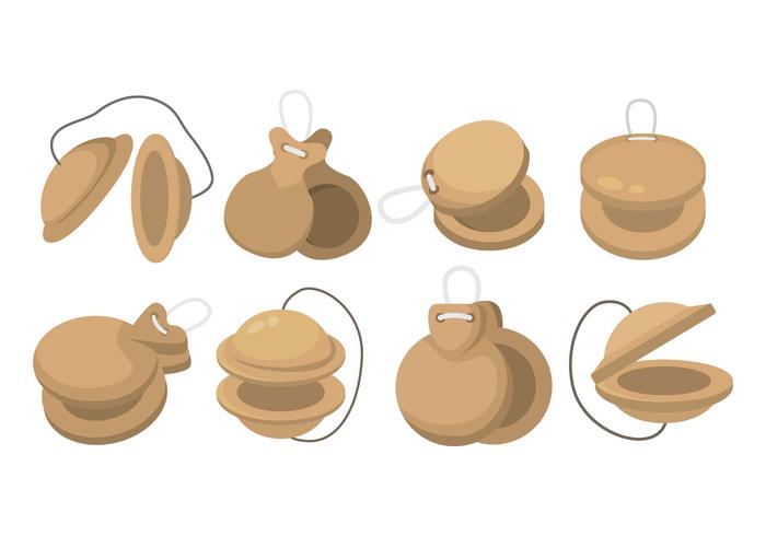 Castanets Icon Set vector