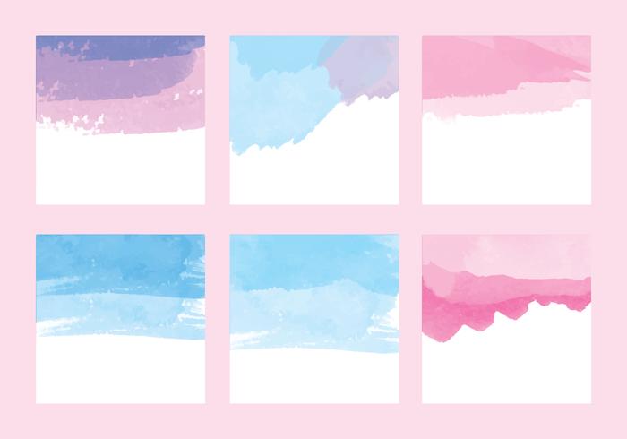 Vector Watercolor Card Set