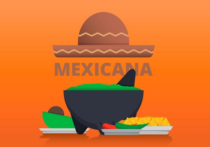 Molcajete Mexican Traditional Food Vector 