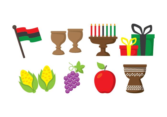 Conjunto de iconos de Kwanzaa vector