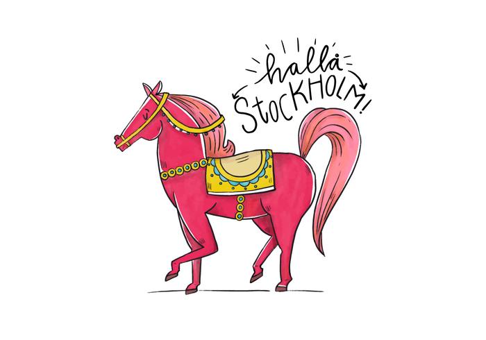 Cute Stockholm Folklore Character Horse  vector
