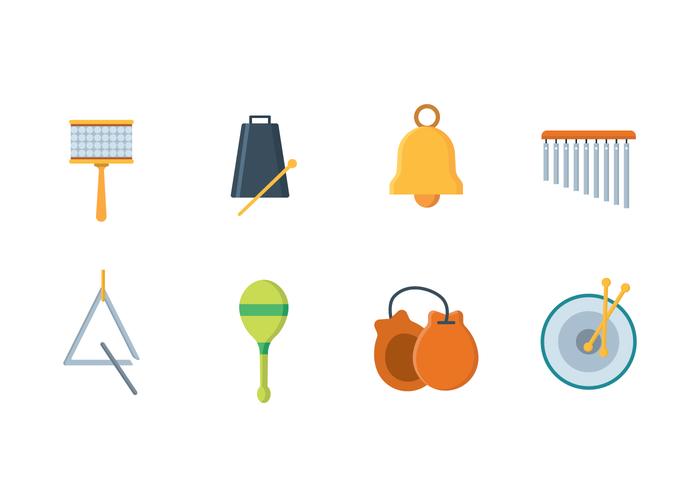 Simple Percussion Icons vector