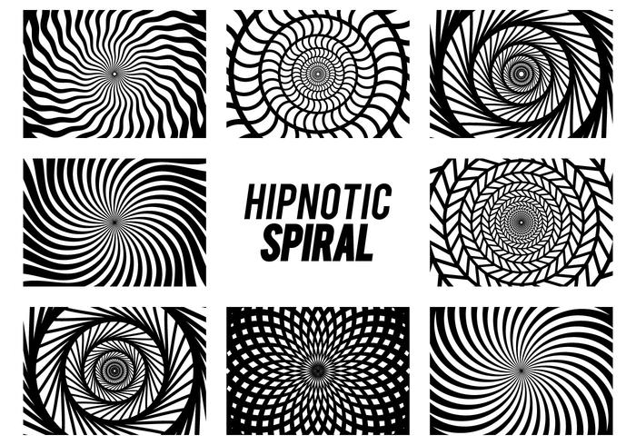 Conjunto de espiral de hipnosis vector