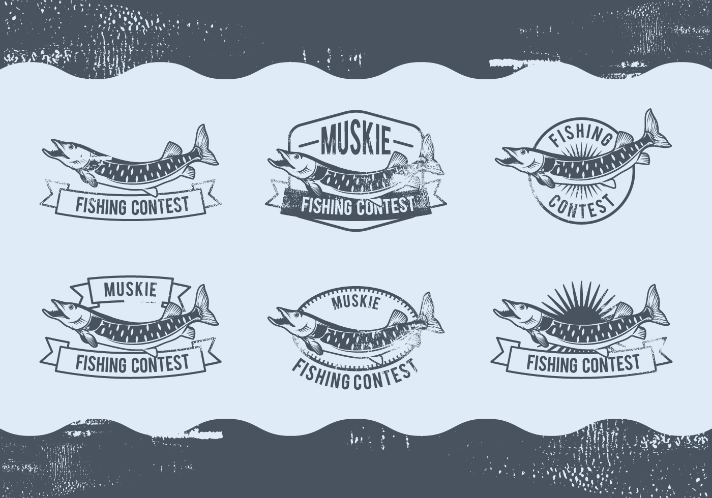 Download Muskie Fishing Label Design - Download Free Vectors ...