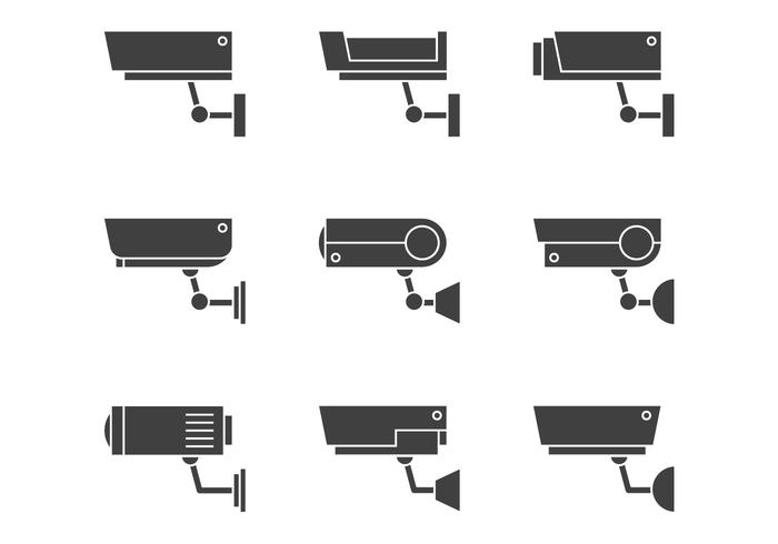 Iconos de vigilancia de video vector
