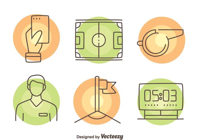 Umpire Element Icons Vector