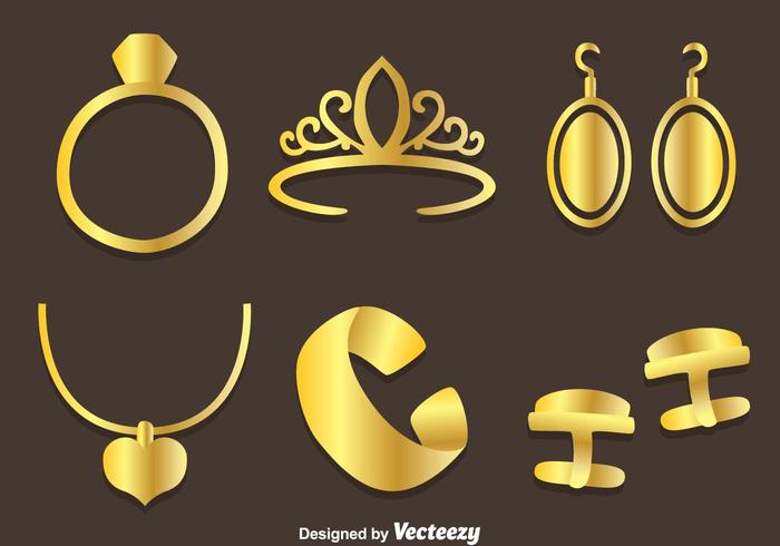 Vector de joyería de oro