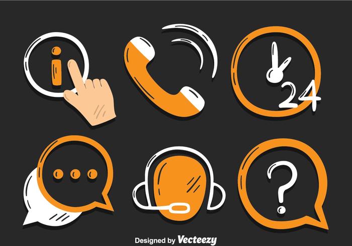 Call Center Iconos Vector