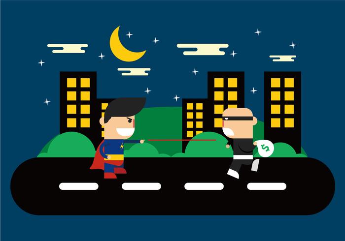 Super Heroes In The City Vector 