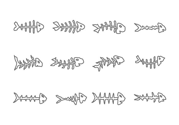 Fishbone Icon On White Background vector