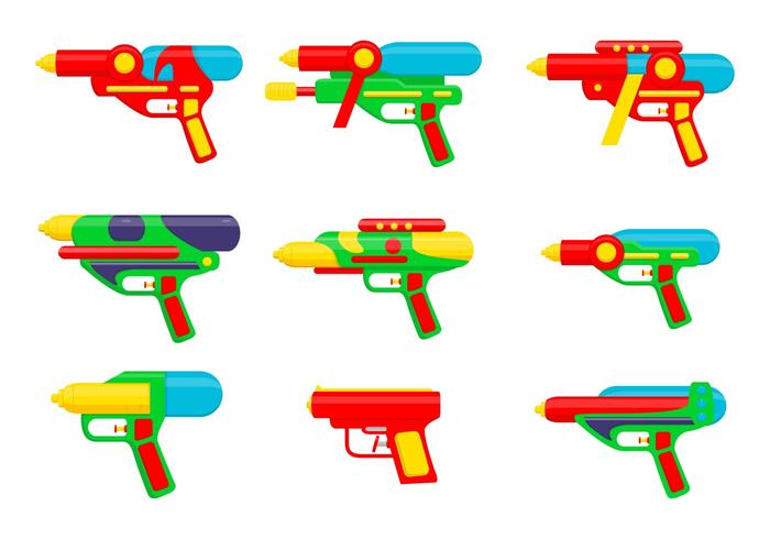 Watergun cartoon vectors 