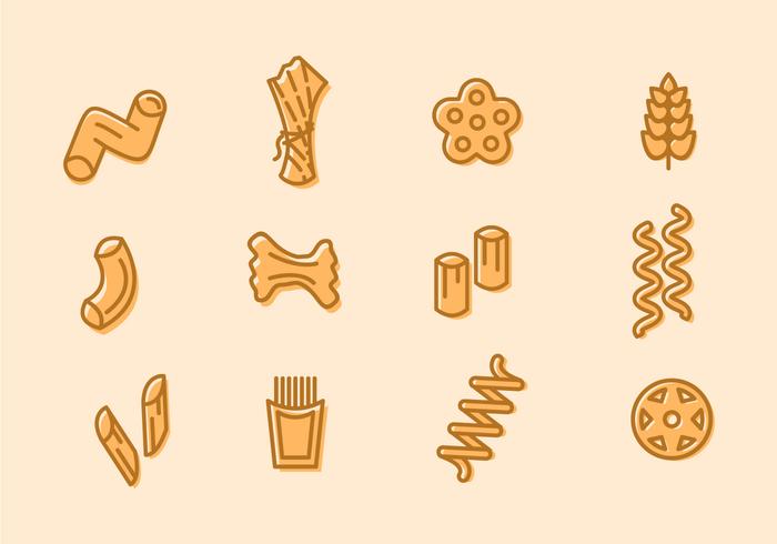 Pasta Various Doodle Icons vector
