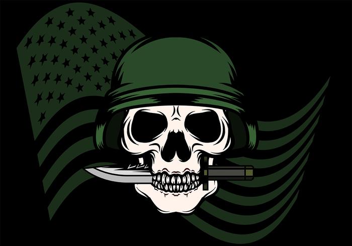 Skull With Bayonet Background vector