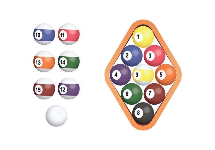 9 Ball Rack Isolated Over White Background vector