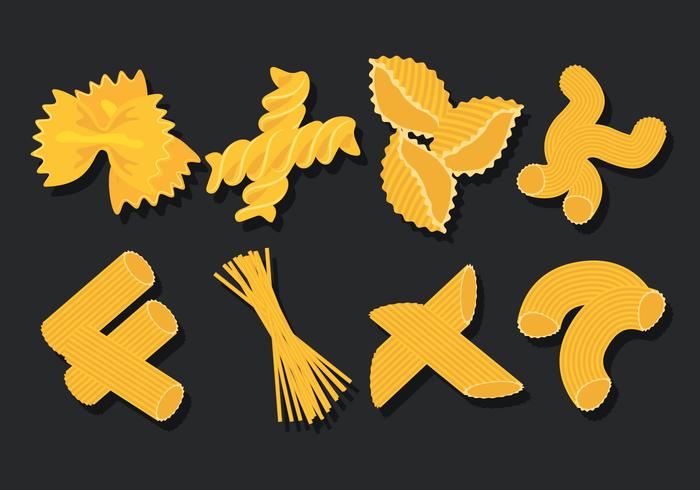 Macaroni Icons Set vector