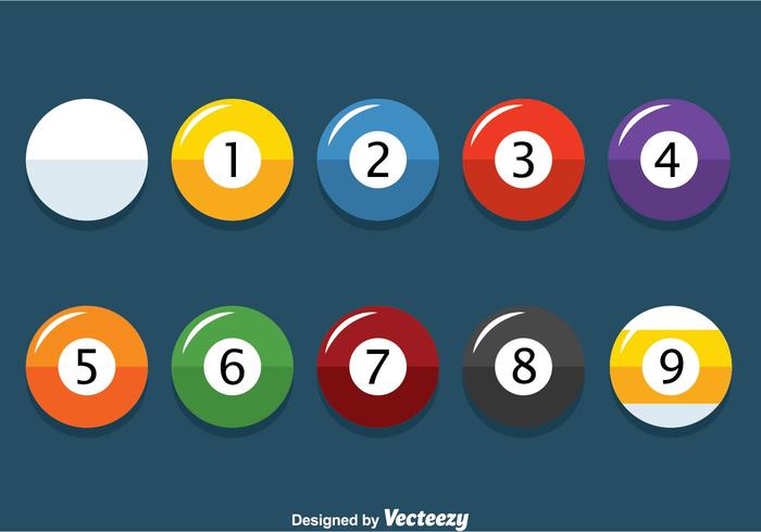 Flat 9 Ball Billiard Vector