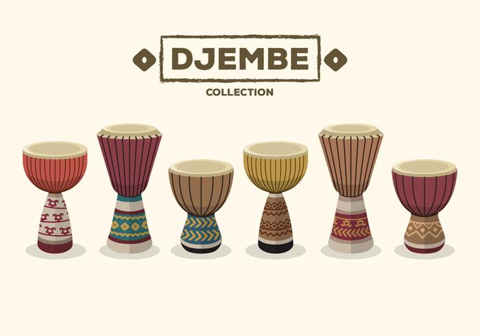 Djembe Drum Collection Vector Illustration