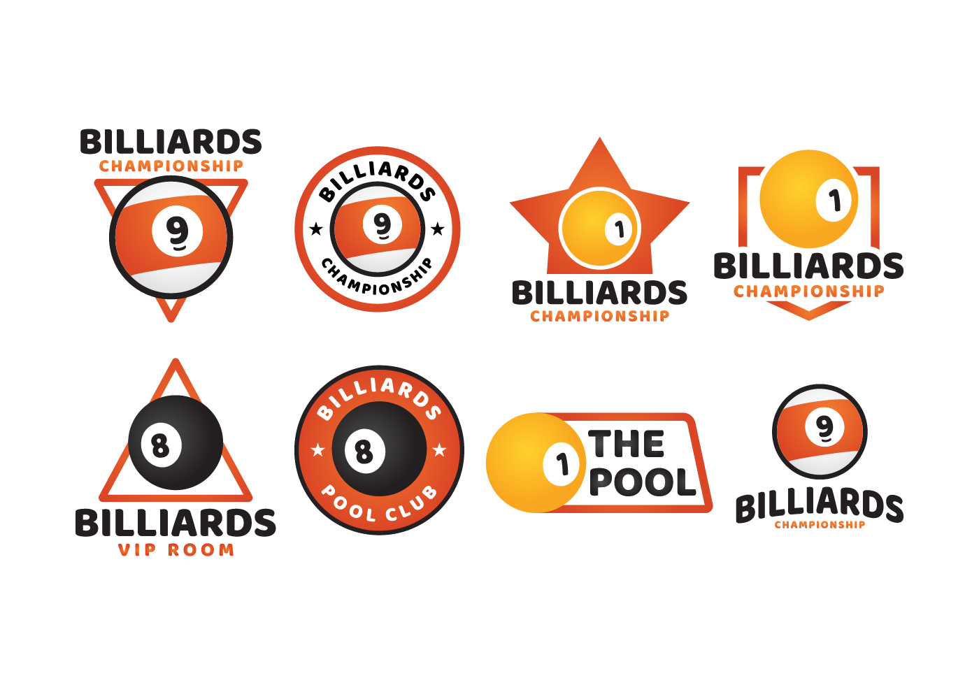 Billiard Logo Vector Art, Icons, and Graphics for Free Download