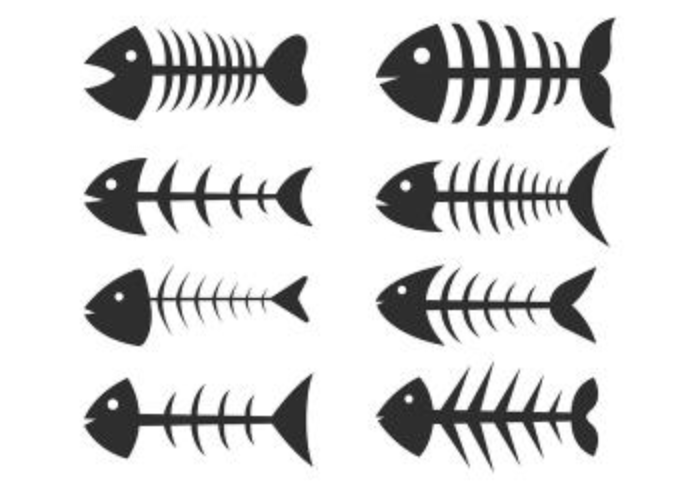 Set Of Fishbone Icons vector