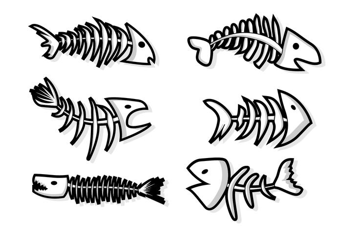 Flat Fishbone Line vector