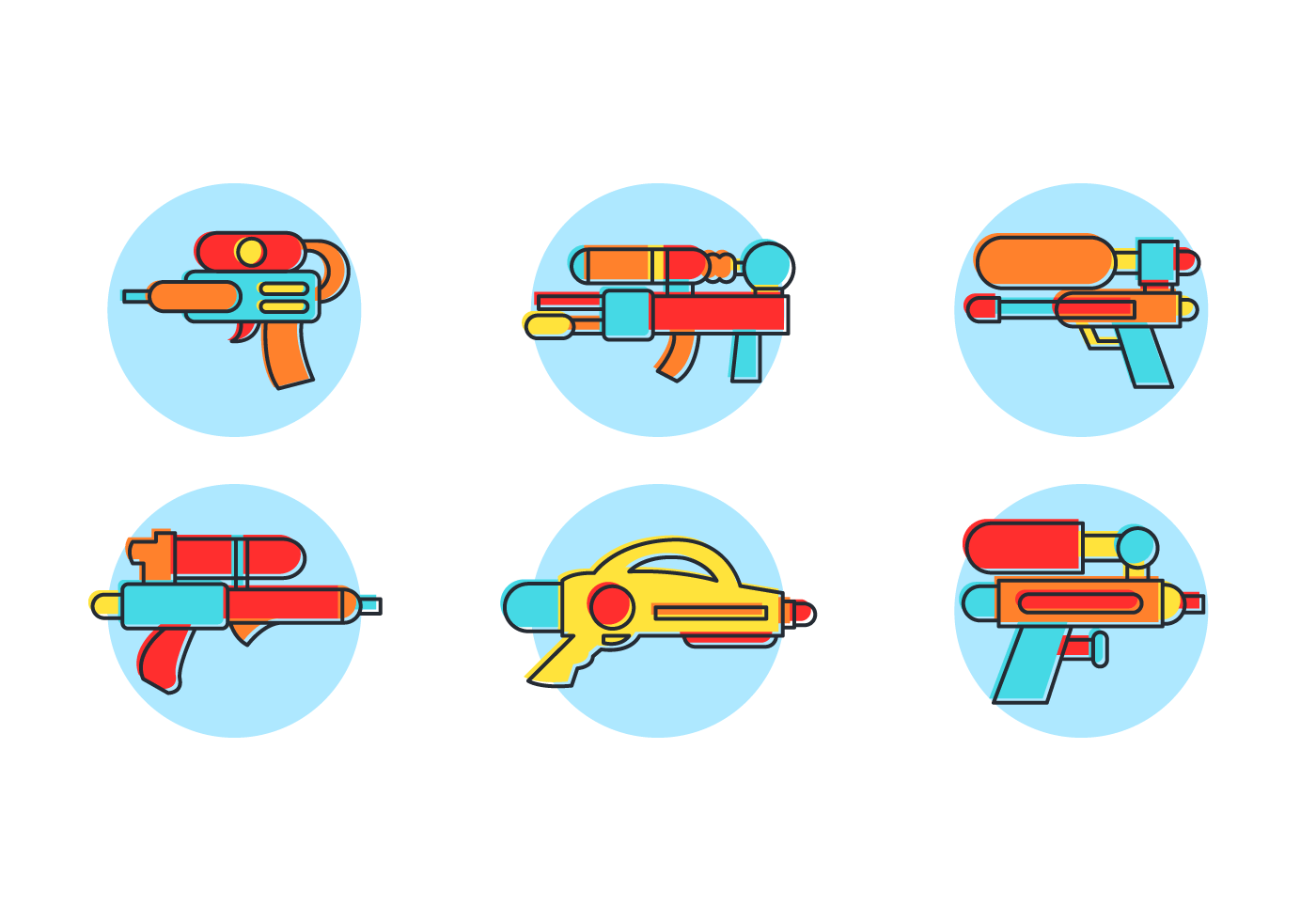 Watergun Free Vector Pack - Download Free Vectors, Clipart Graphics