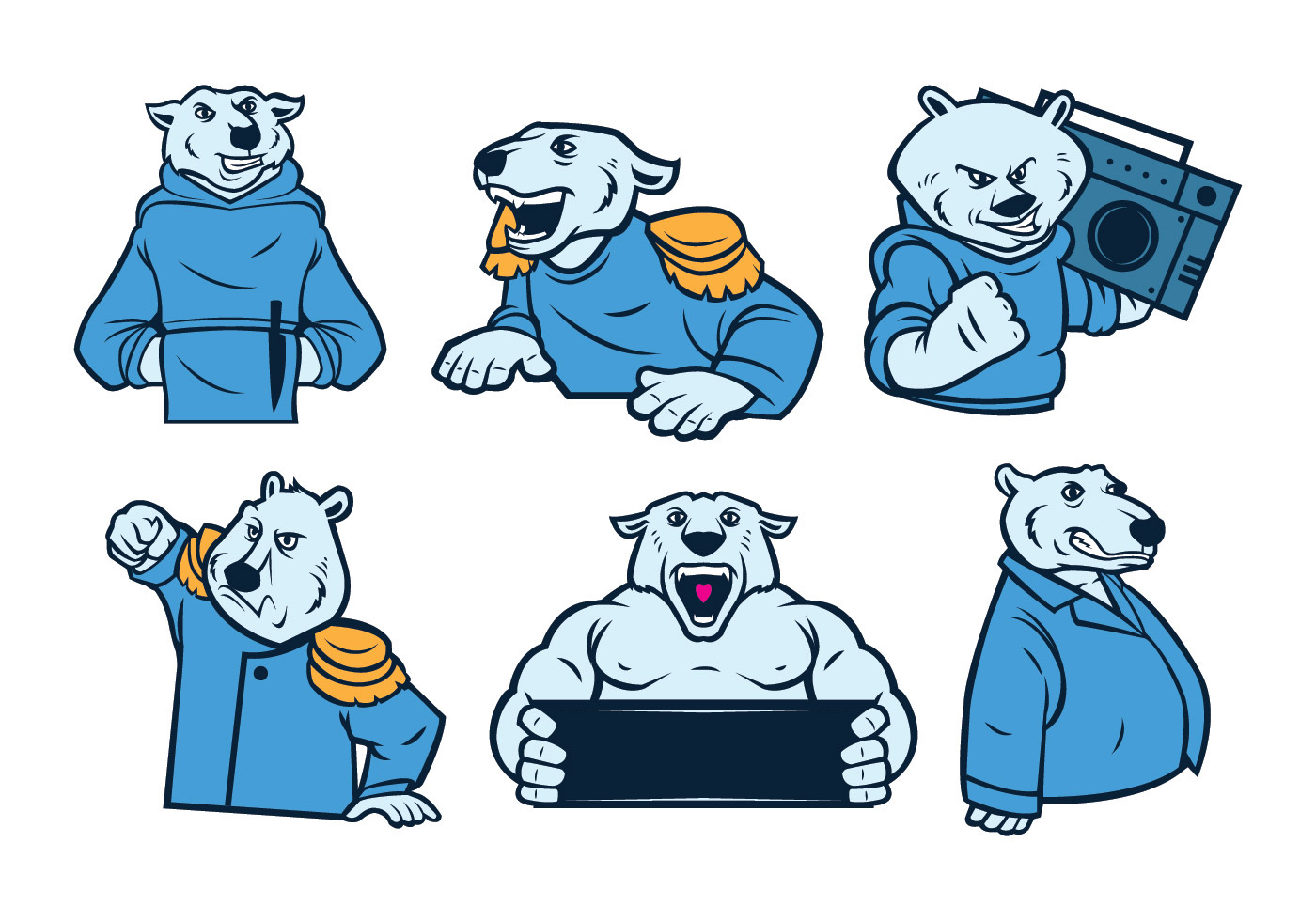 Download Free Polar Bears Mascot Vector 160397 - Download Free ...