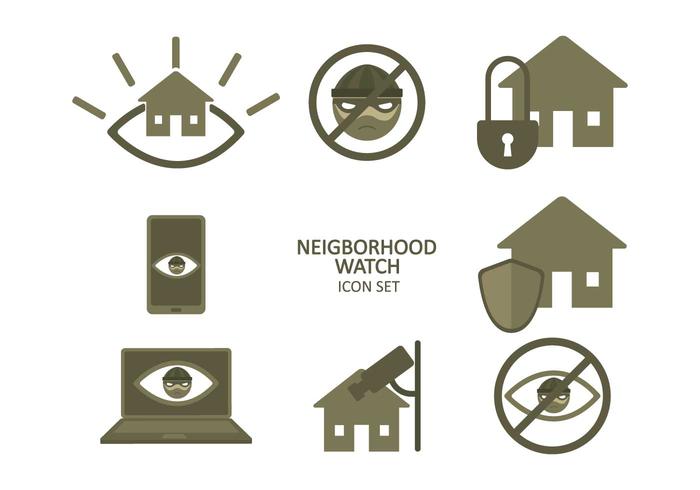 Free Neighborhood Watch Icon Set vector