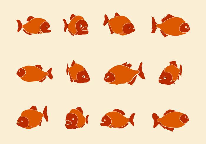 Piranha Handdrawn Vector Icons